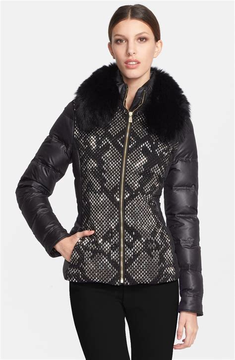 versace collection fur collar puffer coat|Versace puffer jackets for men.